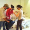 Female activists in a refugee center in Aleppo