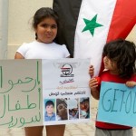 Children participate in a demonstration