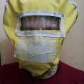 Abu Wael, a paramedic from the town of Zamlka, says he chose the colour yellow for these masks because it reminds children of the cartoon character Sponge Bob.